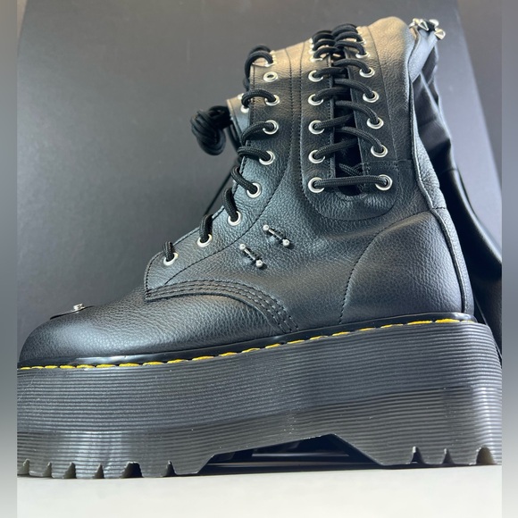 🆕Dr. Martens 28 Eye Extreme MAX Virginia Leather Knee High Boots In Black Size:8 - Picture 9 of 16